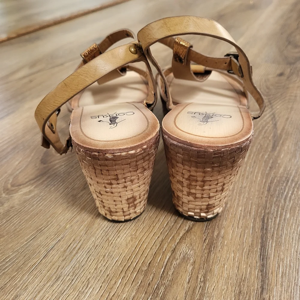 Corkys Basket Sandal Womens 10 Weave Leather 3